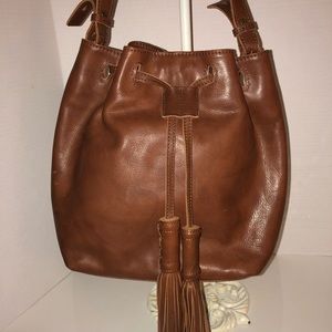 Lucky Brand Leather Drawstring Bag